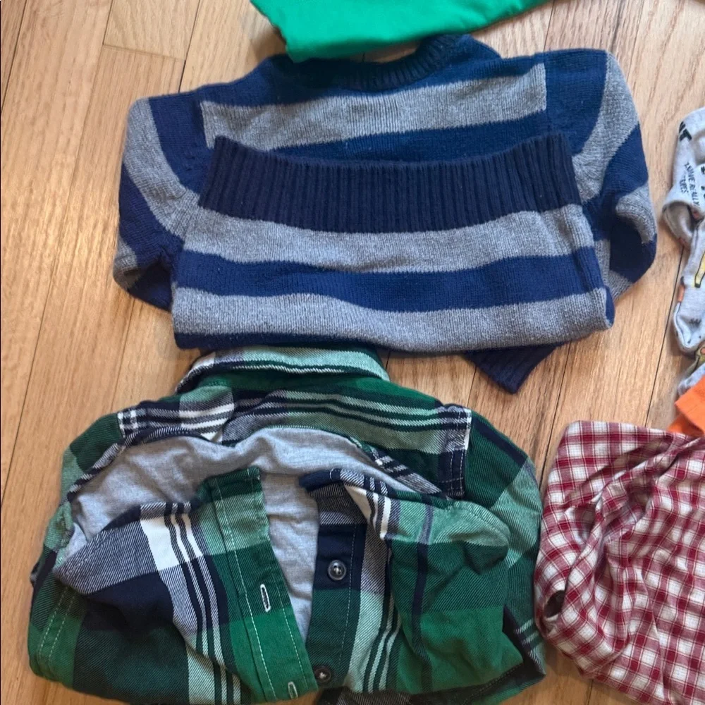 Bundle of Tops & PJ Set Green, Yellow, Plaid children’s place Gap Old Navy baby